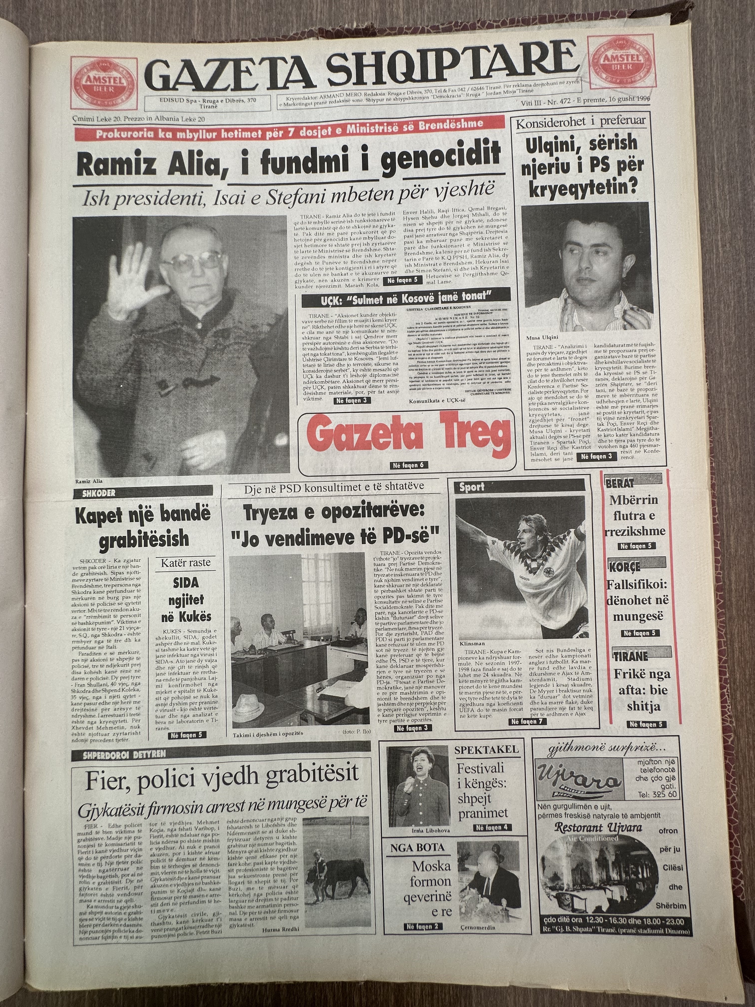 Gazeta Shqiptare 1996-08-16